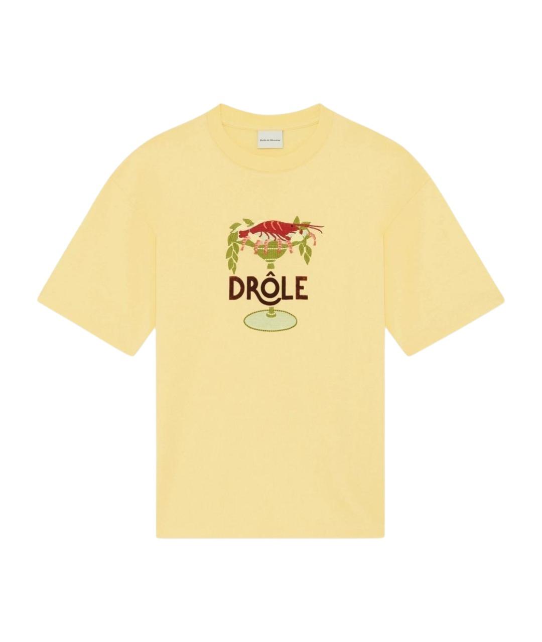 Drole de Monsieur Желтая хлопковая футболка, фото 1