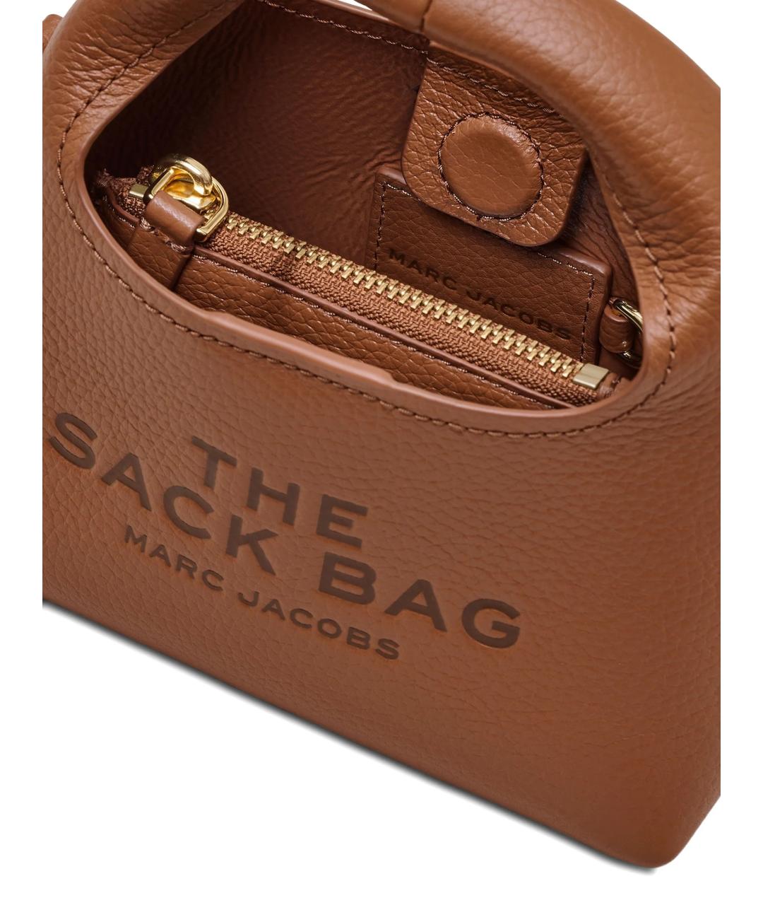 MARC JACOBS Коричневая кожаная сумка с короткими ручками, фото 4