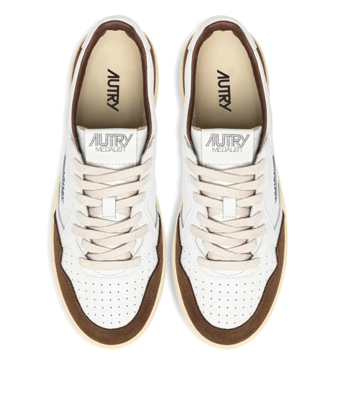 AUTRY Белые кожаные низкие кроссовки / кеды, фото 4