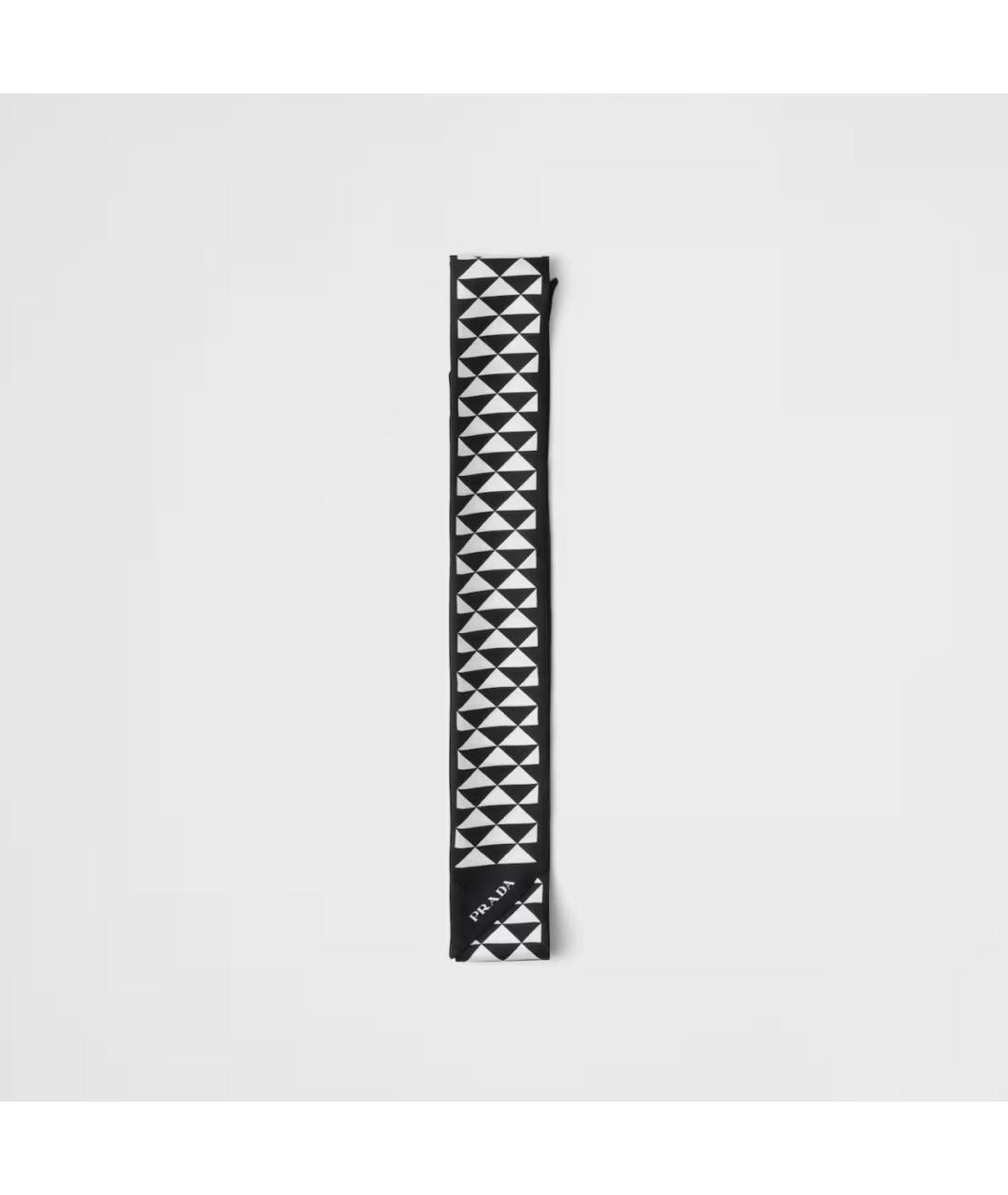 PRADA Черный шелковый шарф, фото 4