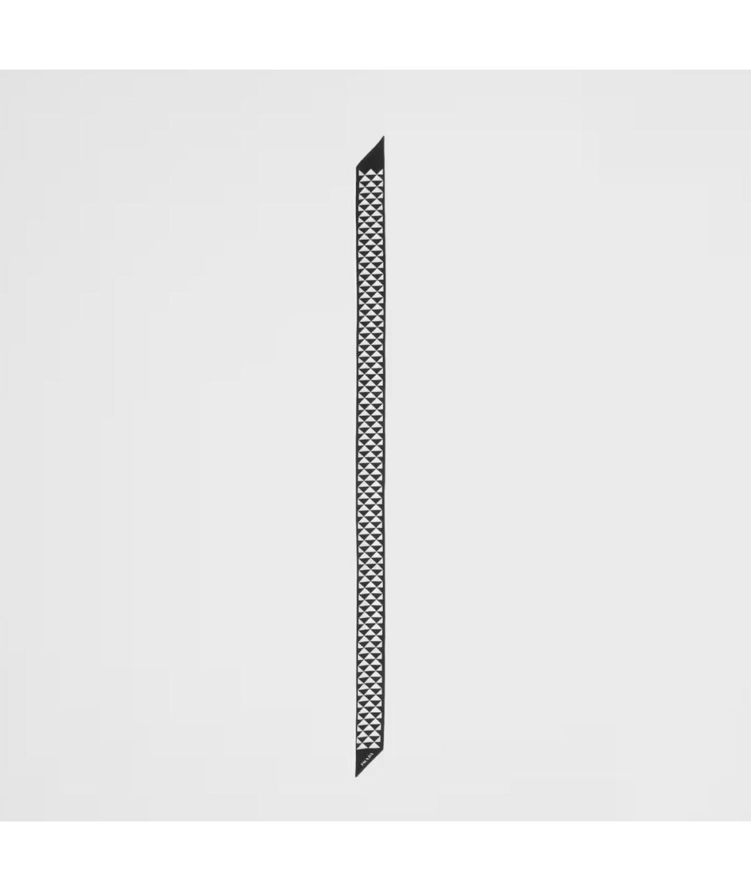 PRADA Черный шелковый шарф, фото 3