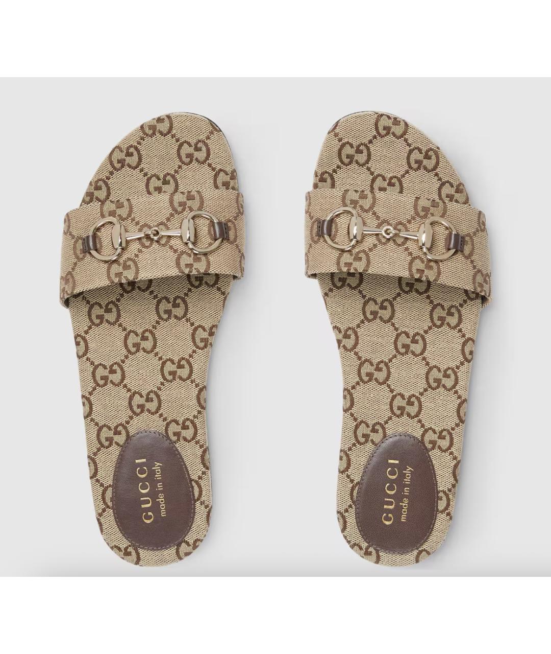 GUCCI Бежевые шлепанцы, фото 5