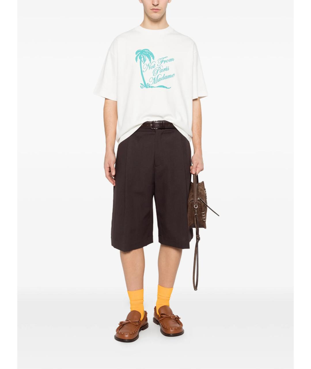 Drole de Monsieur Белая хлопковая футболка, фото 2