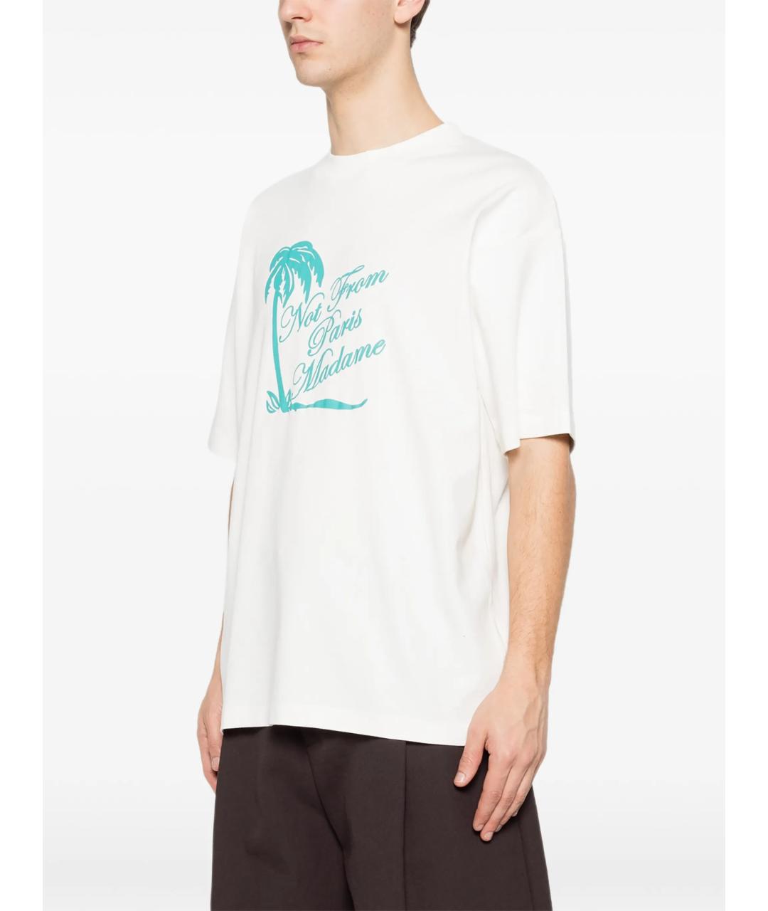 Drole de Monsieur Белая хлопковая футболка, фото 3
