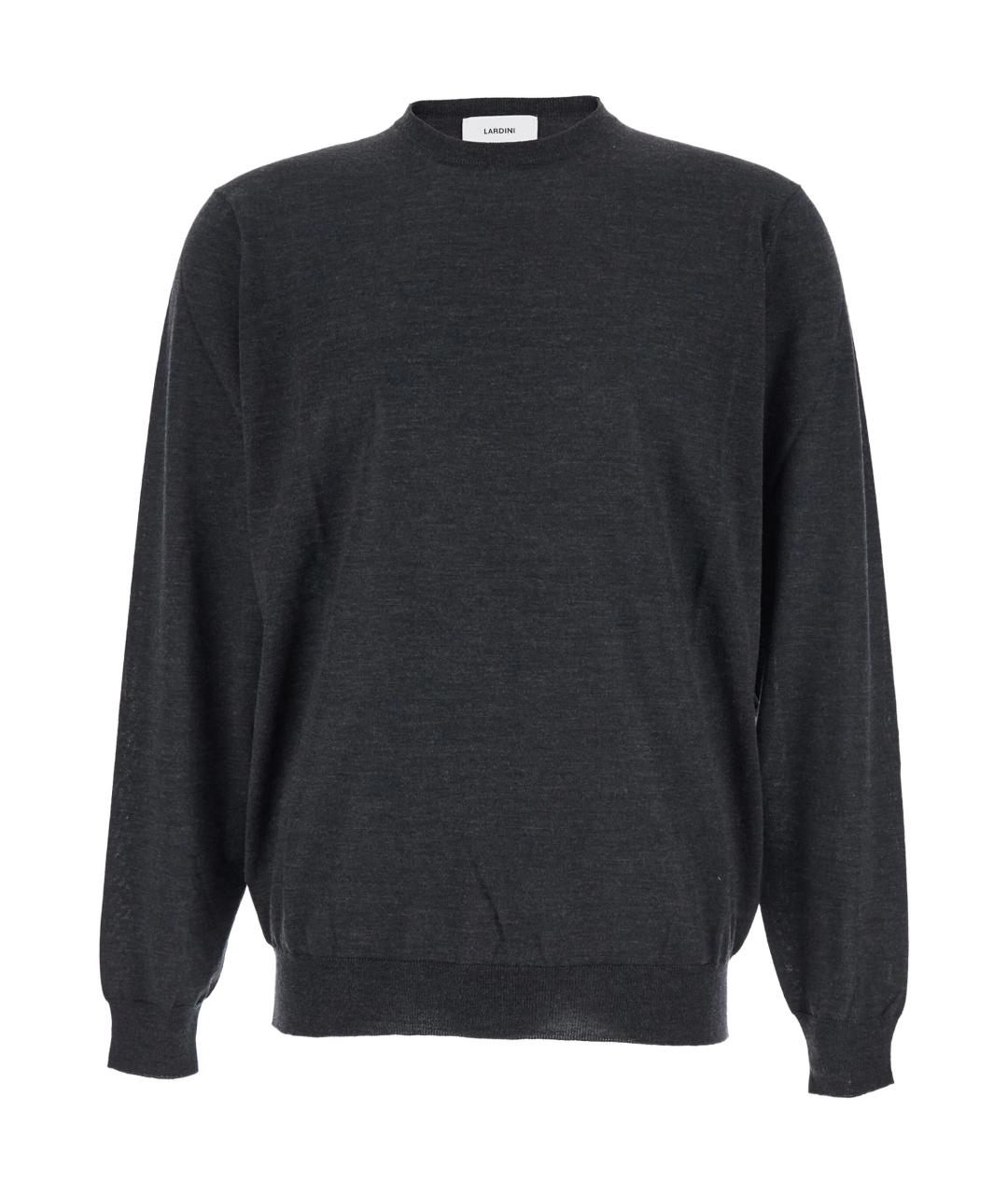 LARDINI Серый шерстяной джемпер / свитер, фото 1