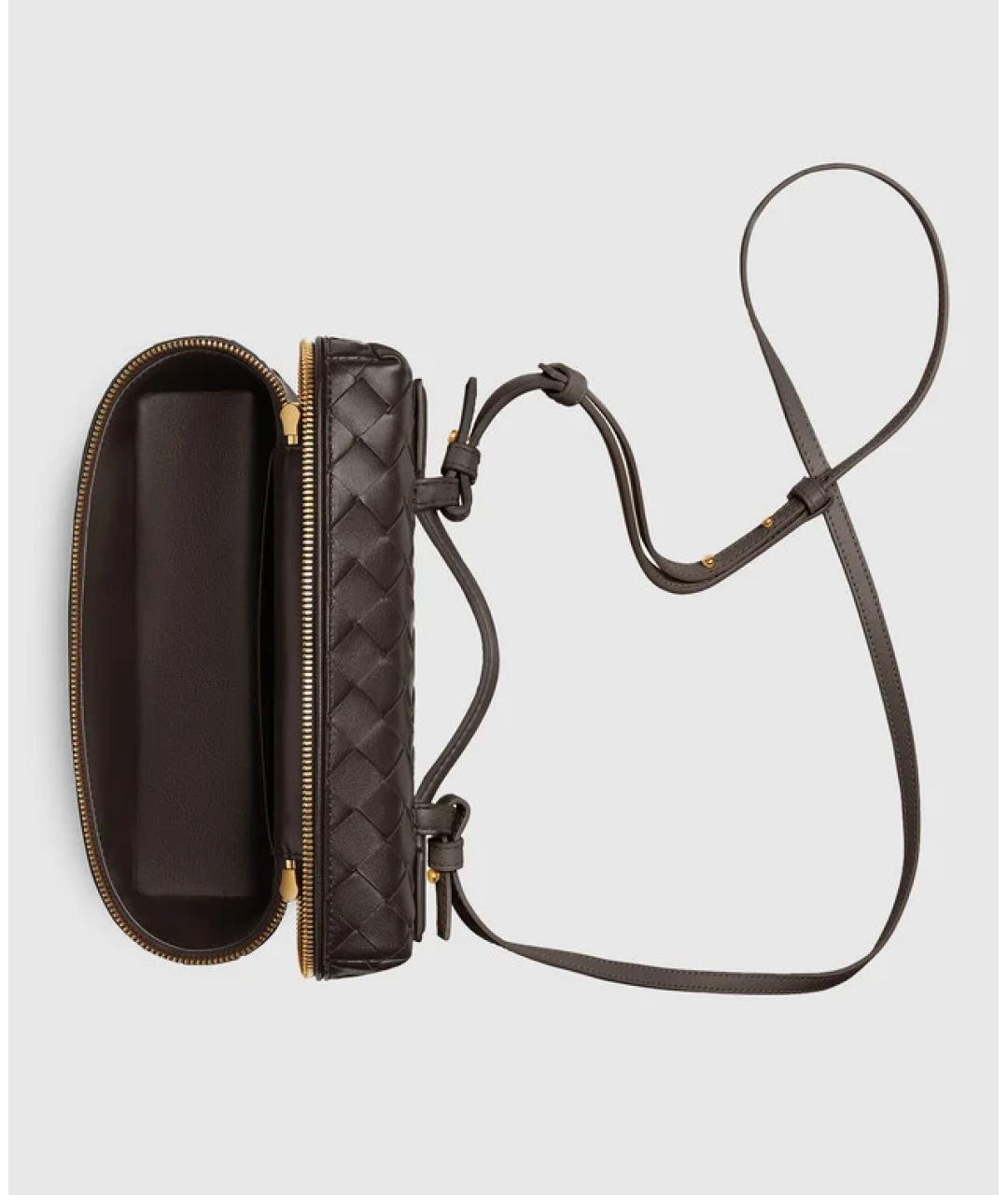 BOTTEGA VENETA Коричневая кожаная сумка через плечо, фото 5