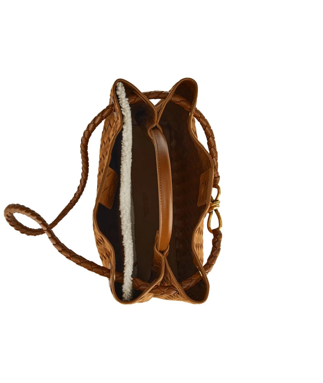 BOTTEGA VENETA Коричневая замшевая сумка тоут, фото 4