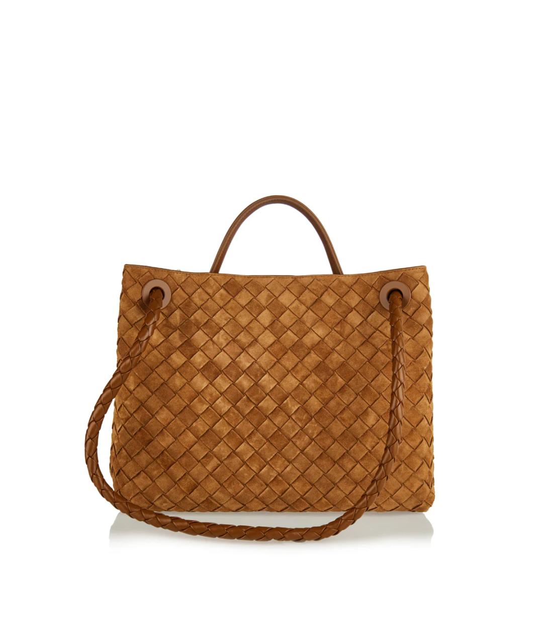 BOTTEGA VENETA Коричневая замшевая сумка тоут, фото 3