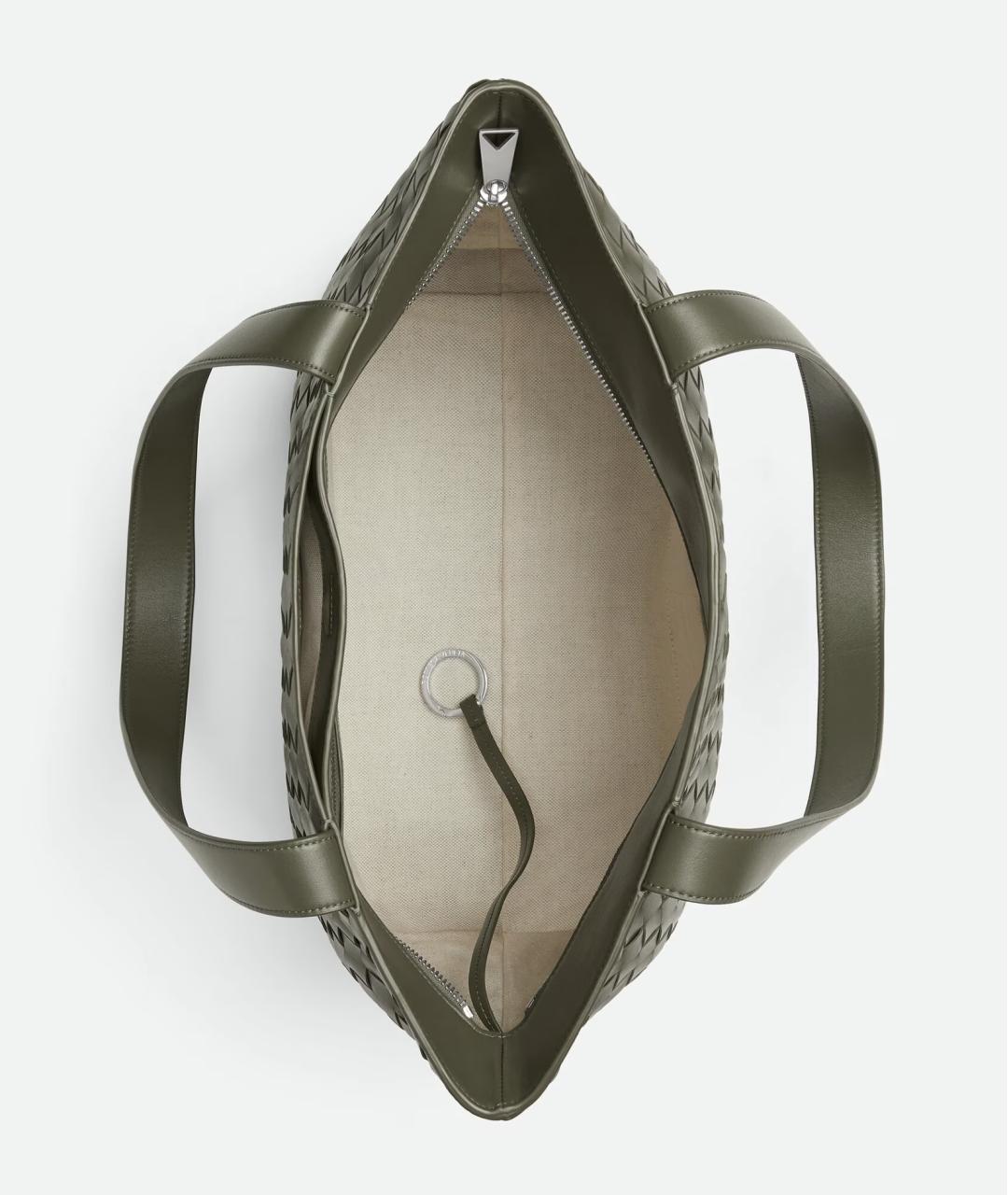 BOTTEGA VENETA Зеленая кожаная сумка тоут, фото 3