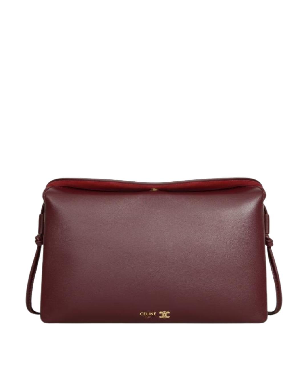 CELINE Бордовая кожаная сумка через плечо, фото 1