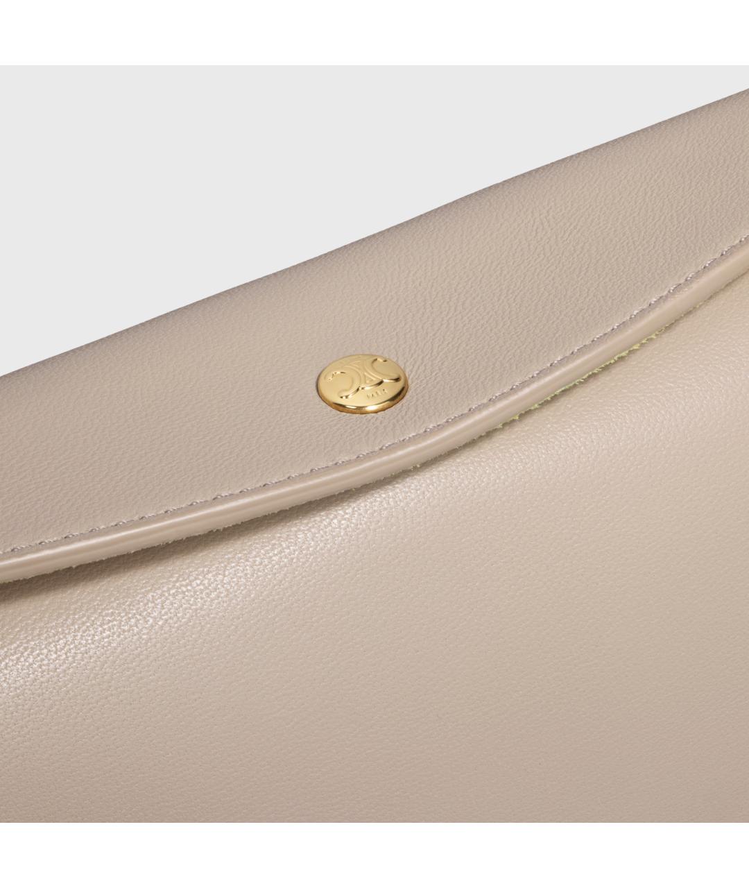 CELINE Бежевая кожаная сумка через плечо, фото 5