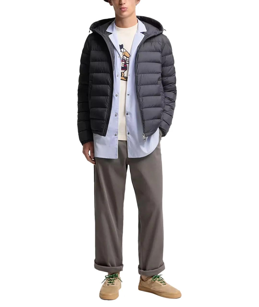 MONCLER Темно-синий пуховик, фото 2