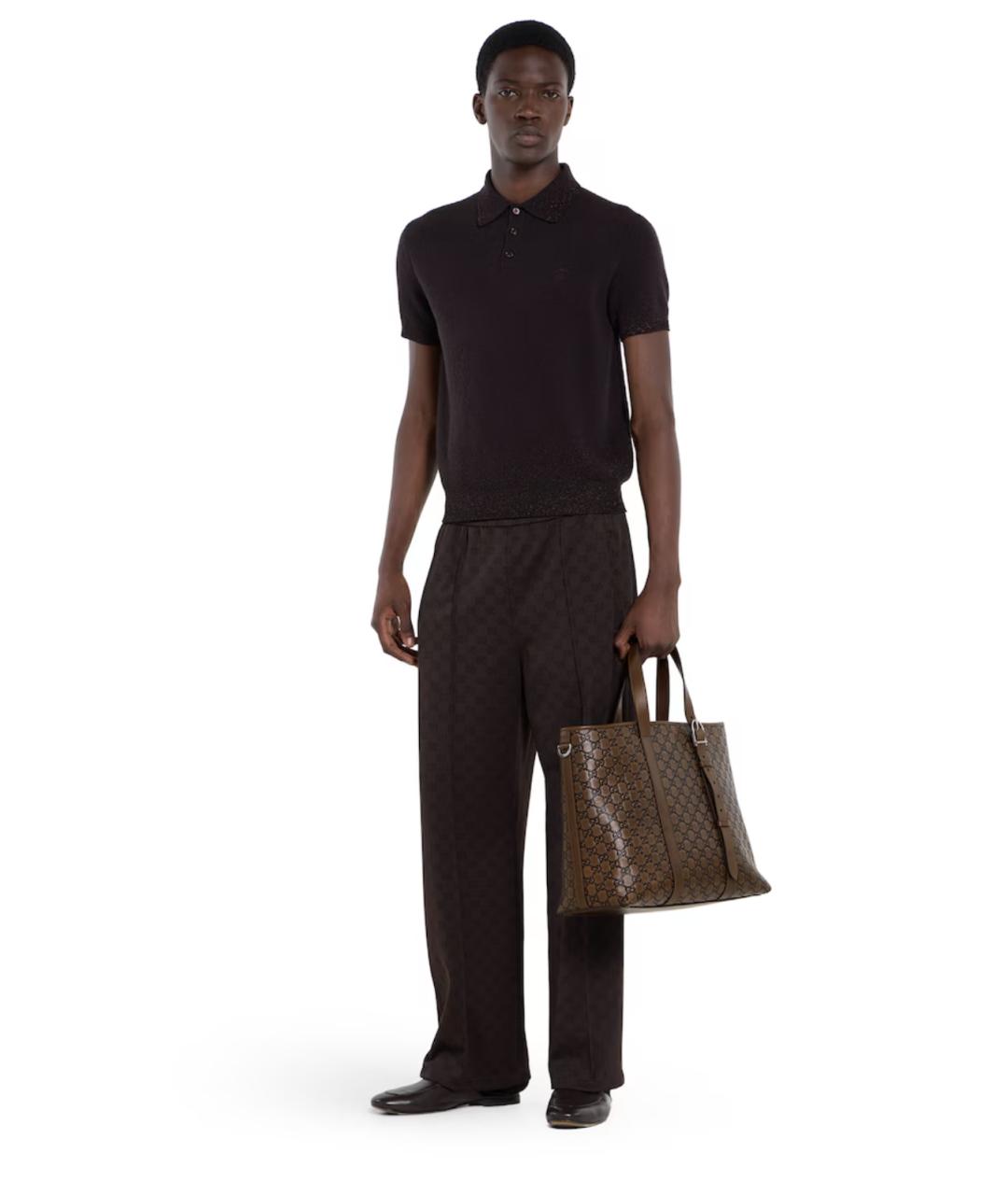 GUCCI Коричневая кожаная сумка тоут, фото 3