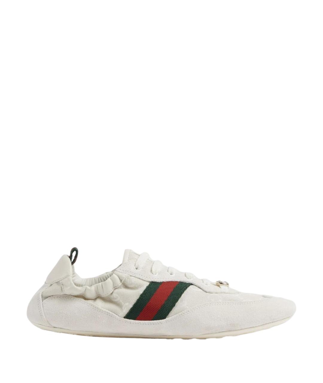 GUCCI Белые текстильные кроссовки, фото 1