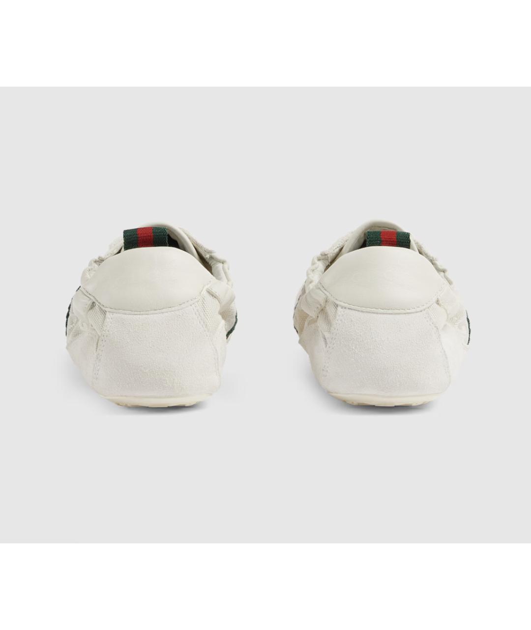 GUCCI Белые текстильные кроссовки, фото 6
