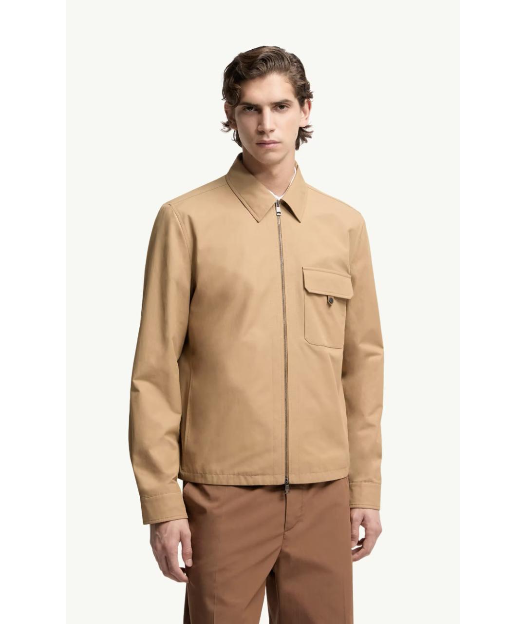 MONCLER Бежевая хлопковая куртка, фото 4