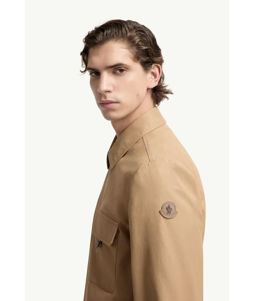 MONCLER Бежевая хлопковая куртка, фото 2
