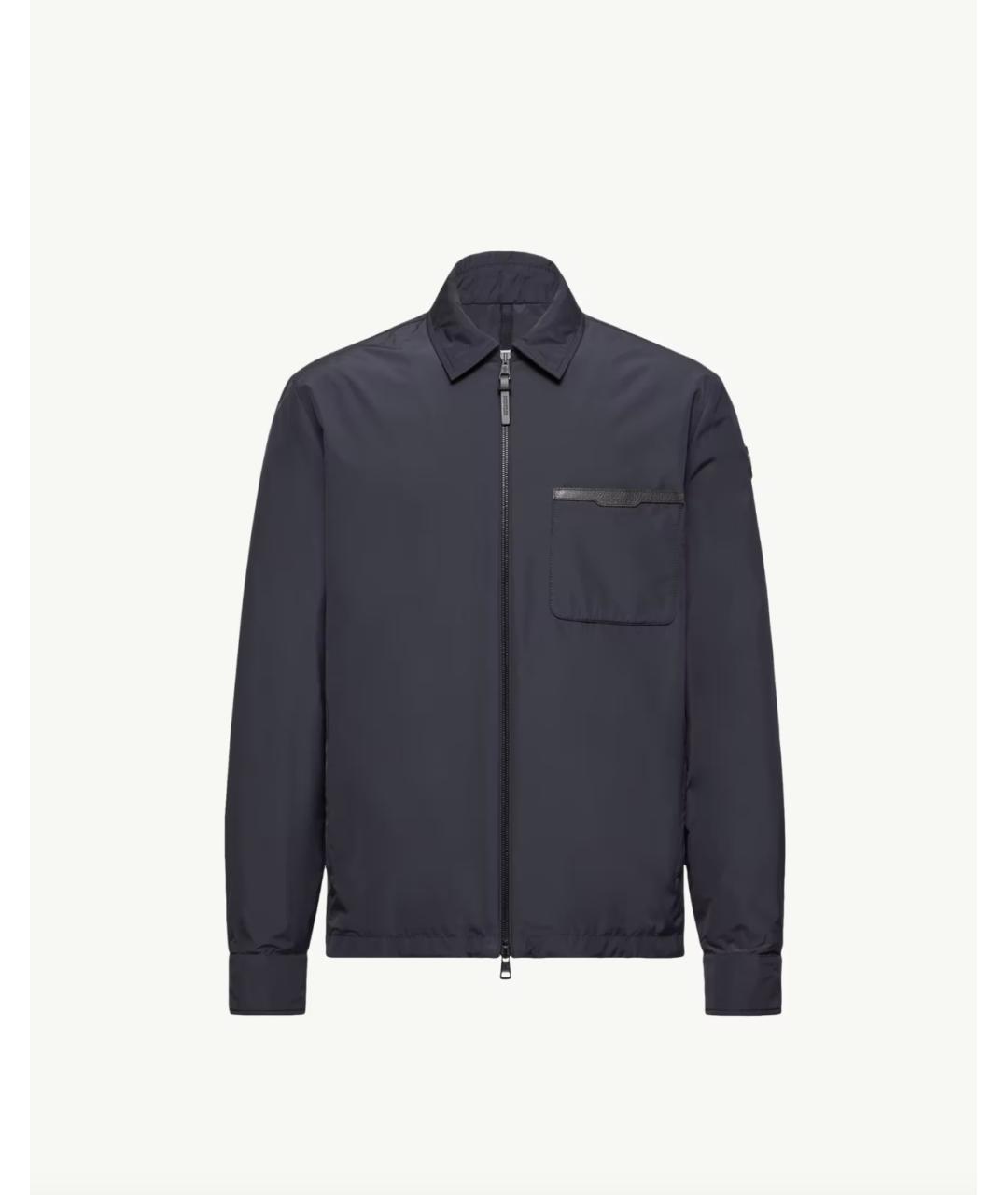 MONCLER Темно-синяя полиамидовая куртка, фото 6