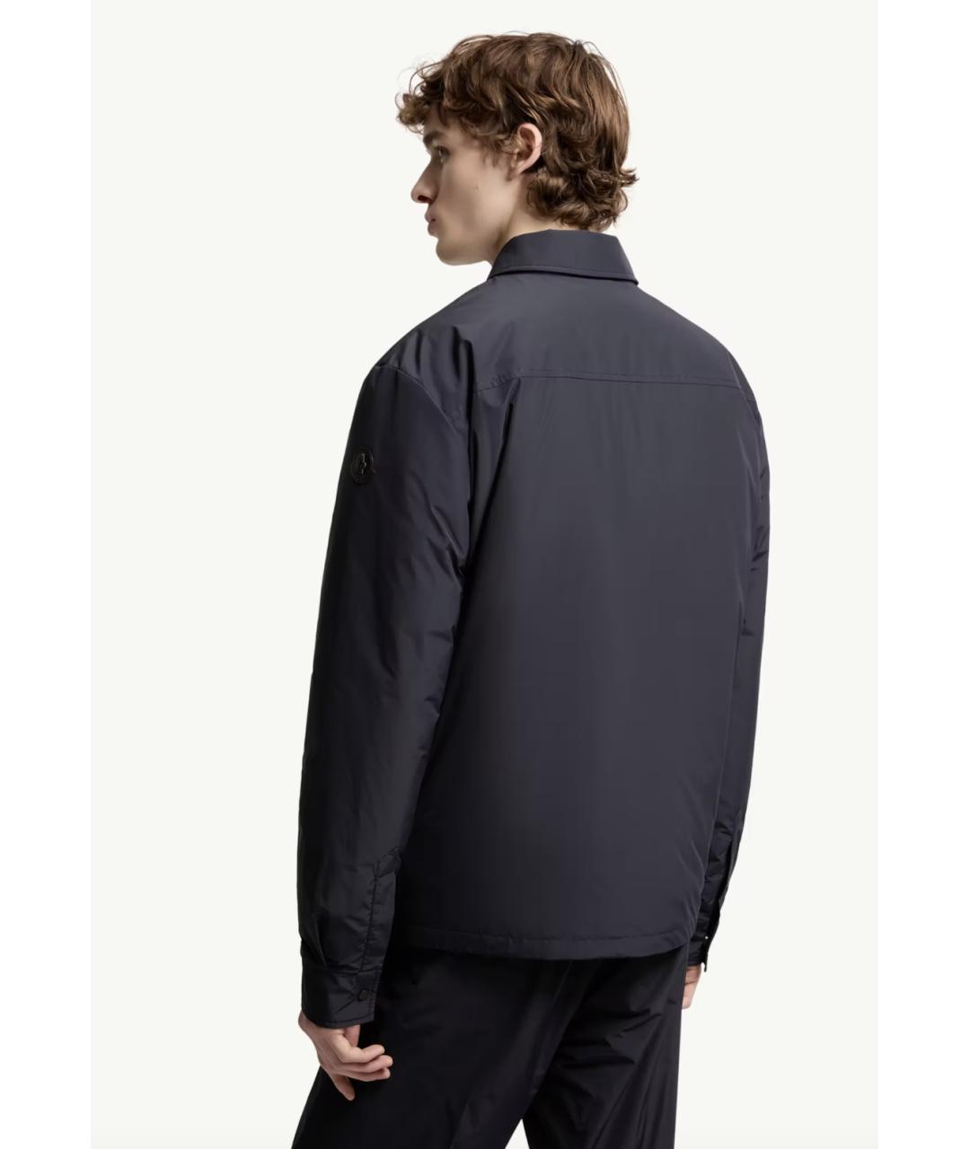 MONCLER Темно-синяя полиамидовая куртка, фото 5