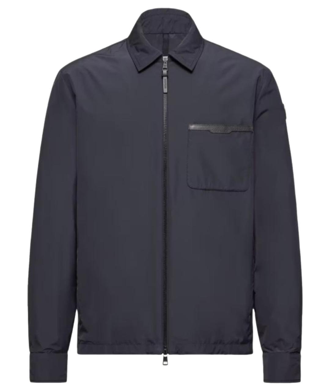 MONCLER Темно-синяя полиамидовая куртка, фото 1