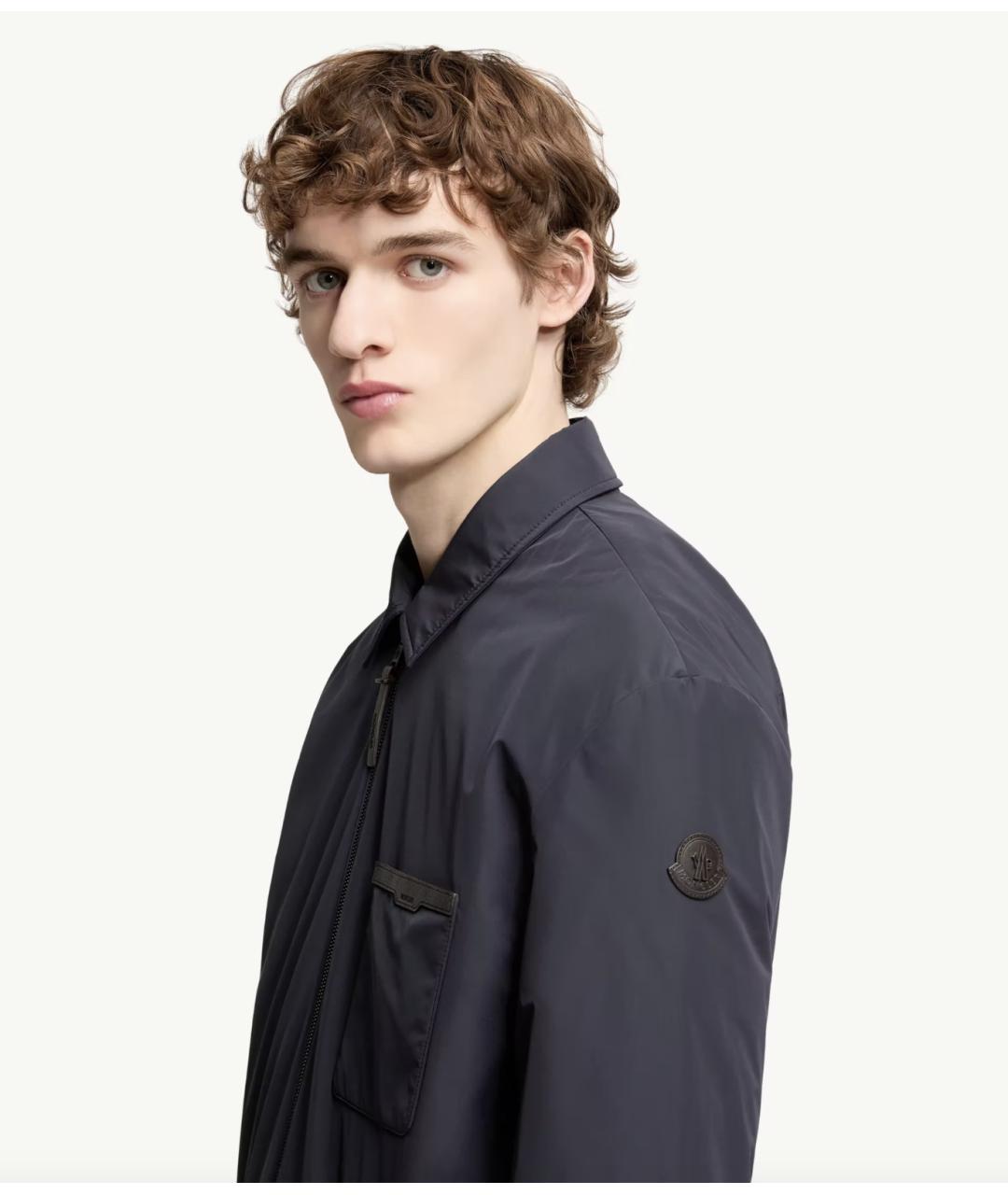 MONCLER Темно-синяя полиамидовая куртка, фото 3