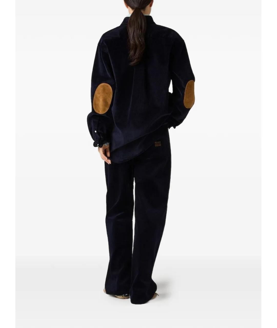 MIU MIU Темно-синие прямые брюки, фото 3