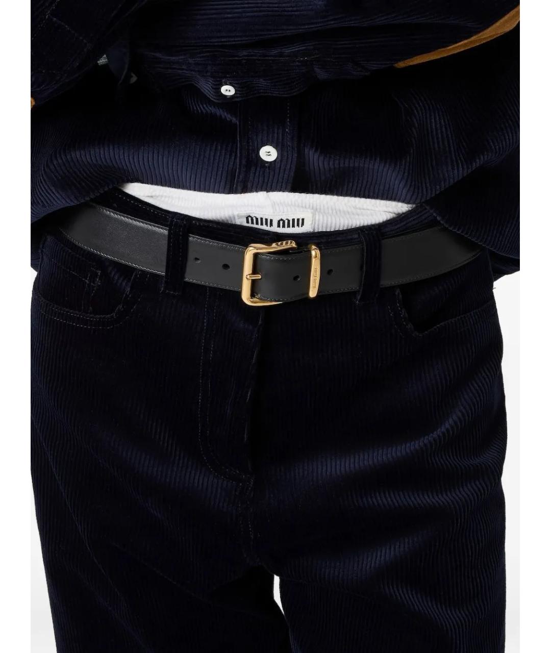 MIU MIU Темно-синие прямые брюки, фото 4