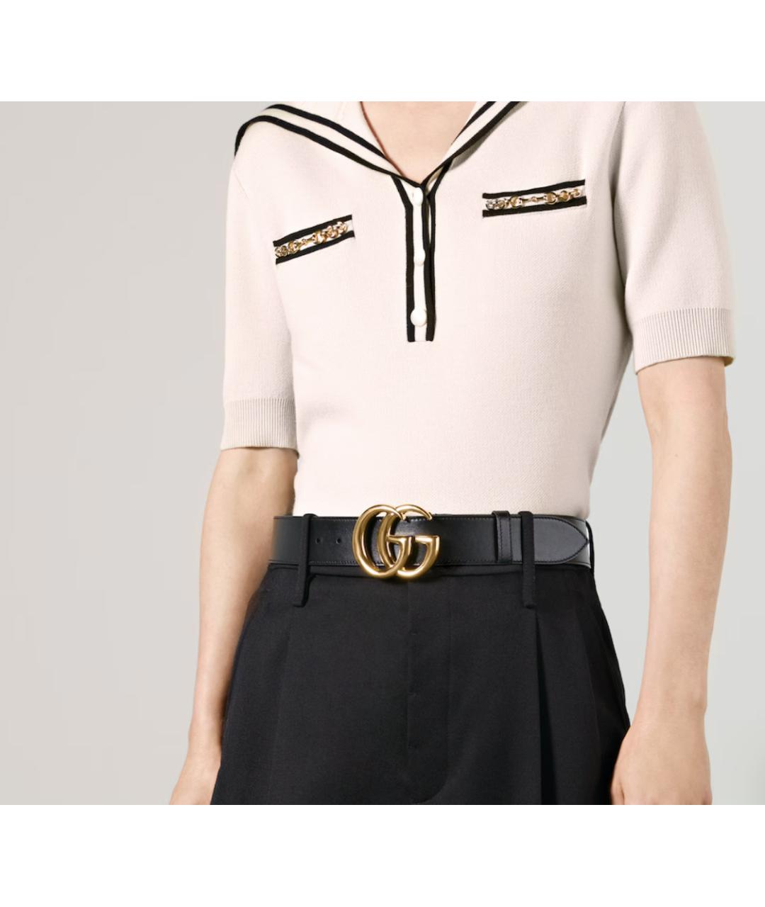 GUCCI Черный кожаный ремень, фото 4