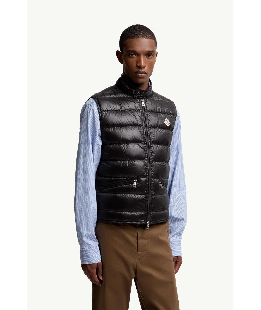 MONCLER Черный полиамидовый жилет, фото 3