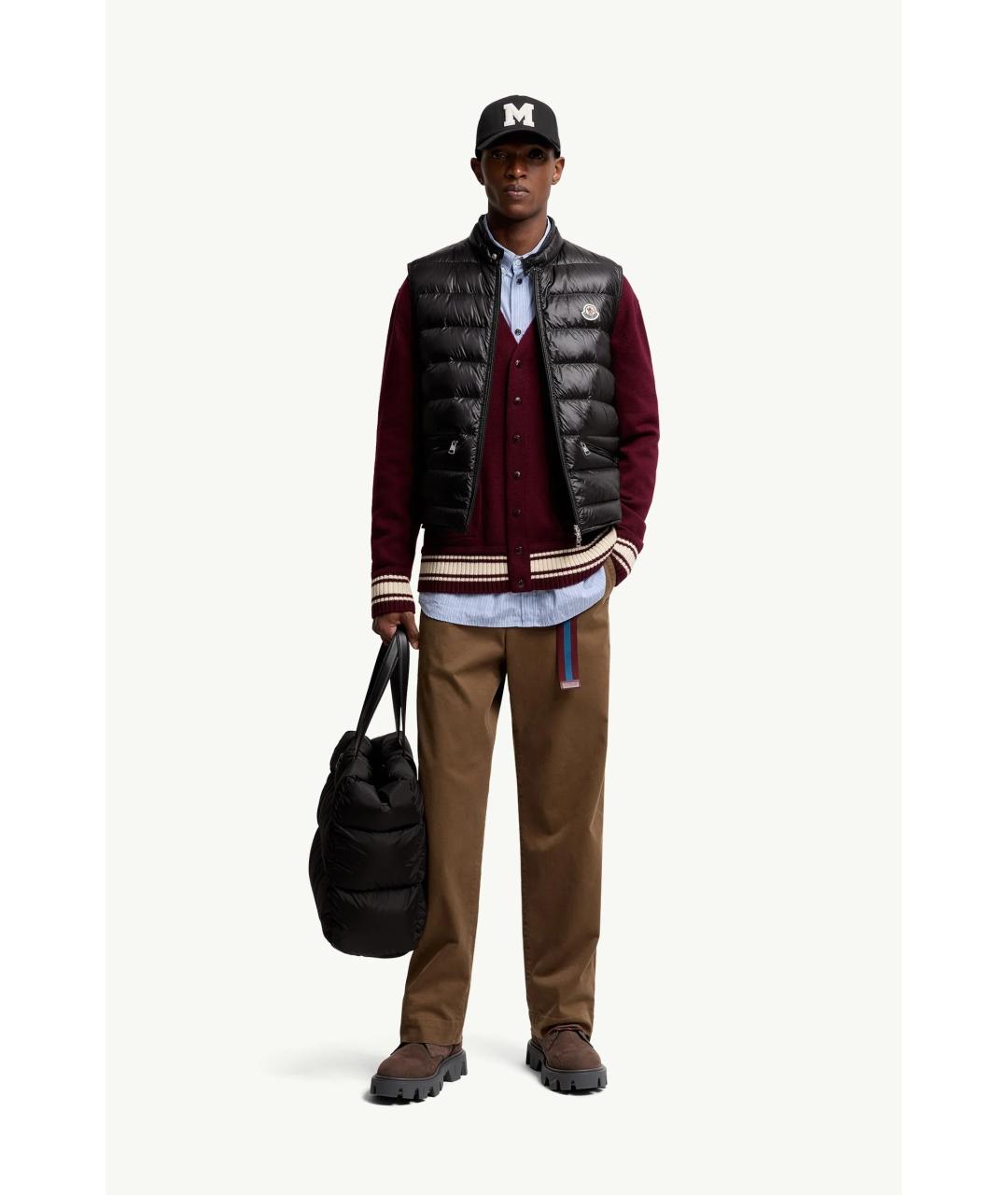 MONCLER Черный полиамидовый жилет, фото 4