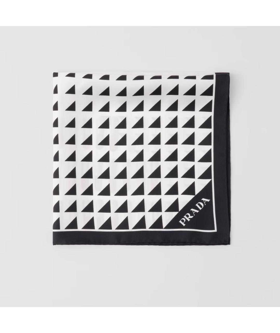PRADA Белый шелковый шарф, фото 2