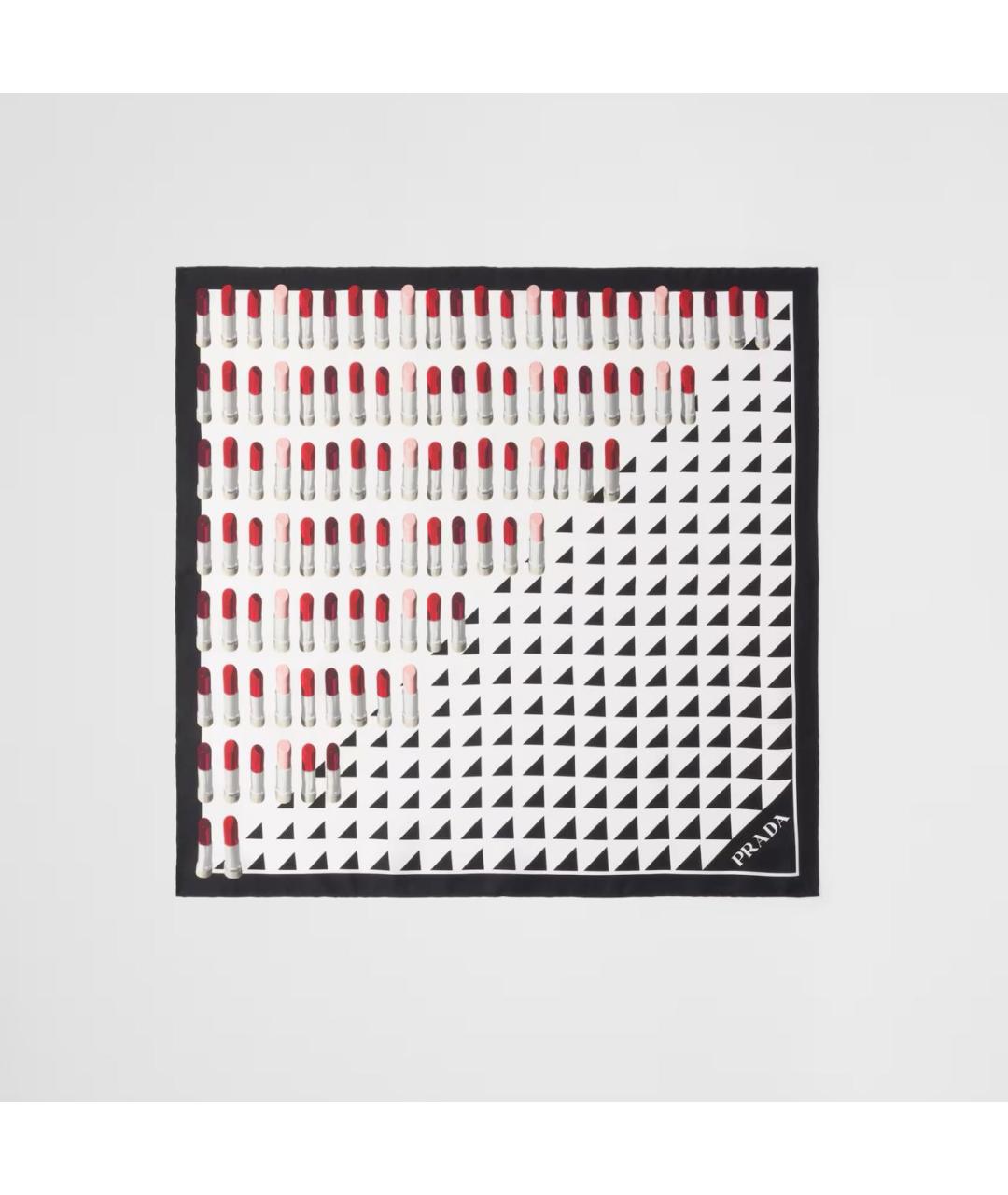 PRADA Белый шелковый шарф, фото 4