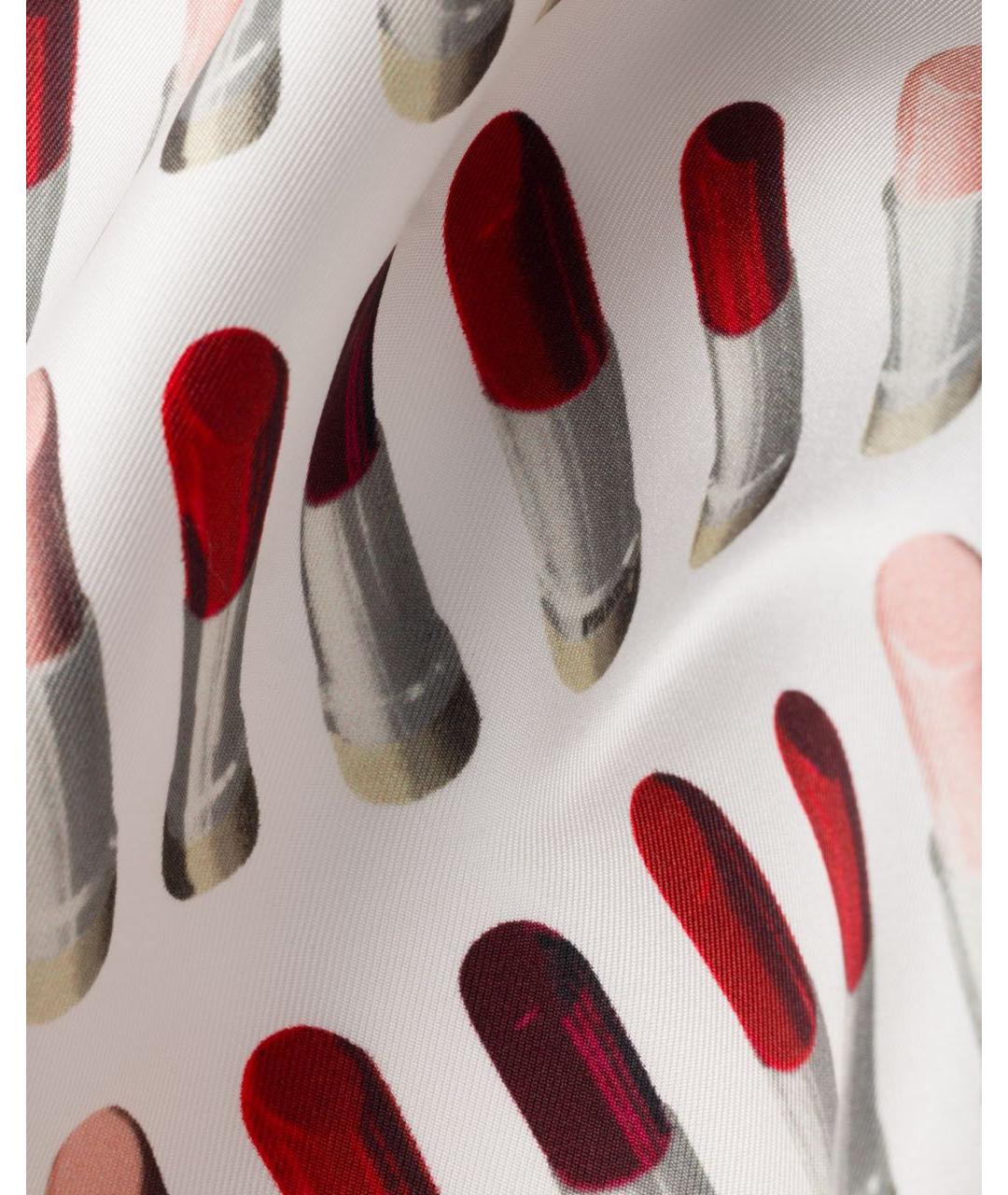 PRADA Белый шелковый шарф, фото 3