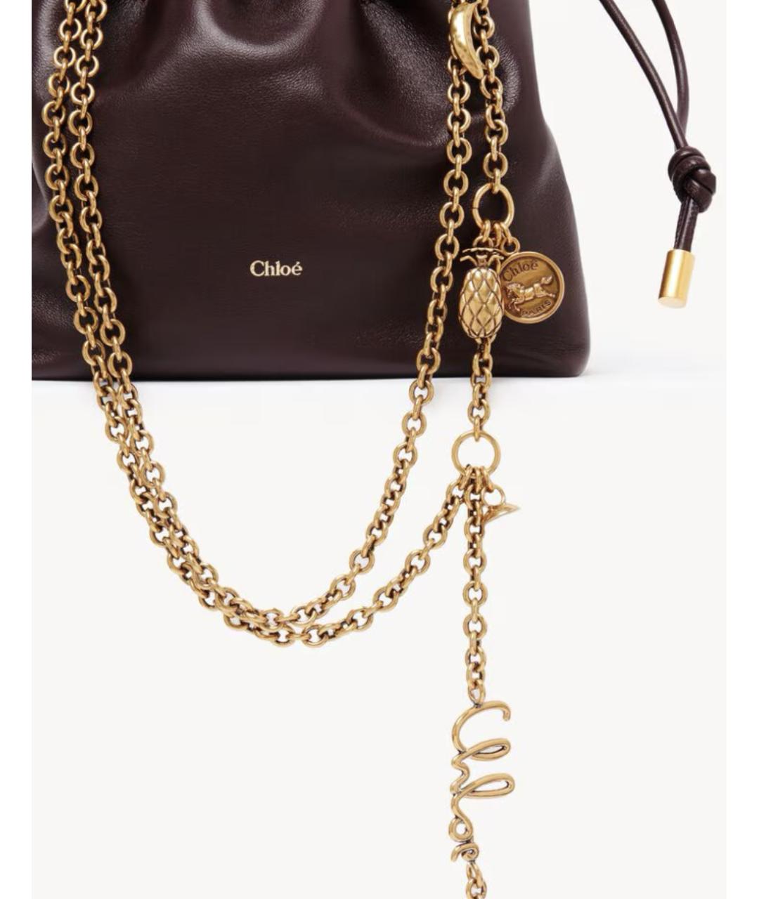 CHLOE Бордовая кожаная сумка через плечо, фото 5