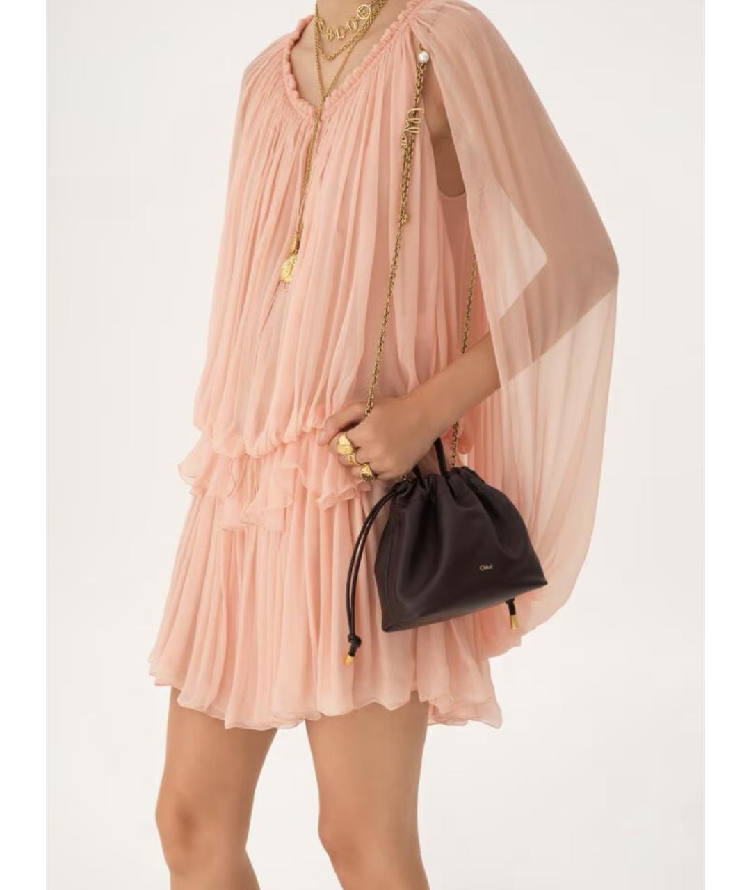 CHLOE Бордовая кожаная сумка через плечо, фото 2