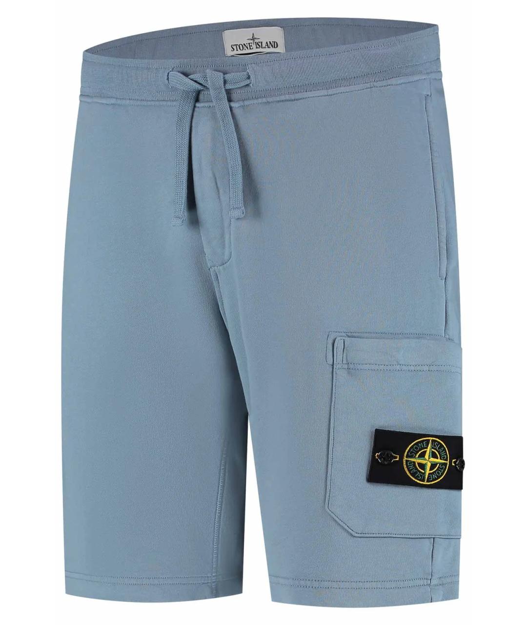STONE ISLAND Голубые хлопковые шорты, фото 2