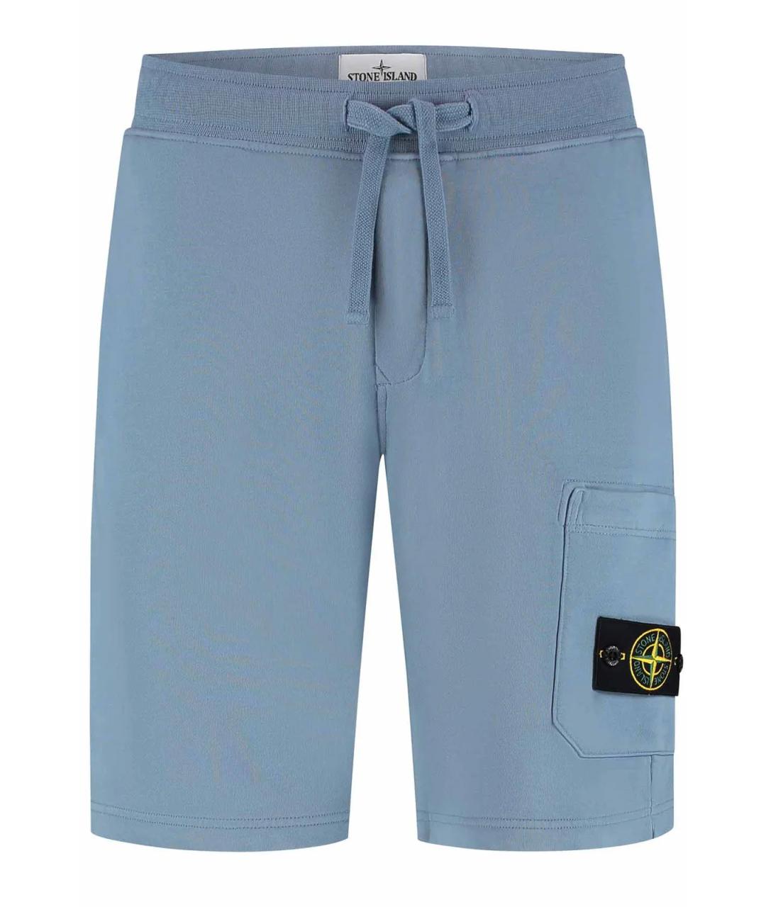 STONE ISLAND Голубые хлопковые шорты, фото 1