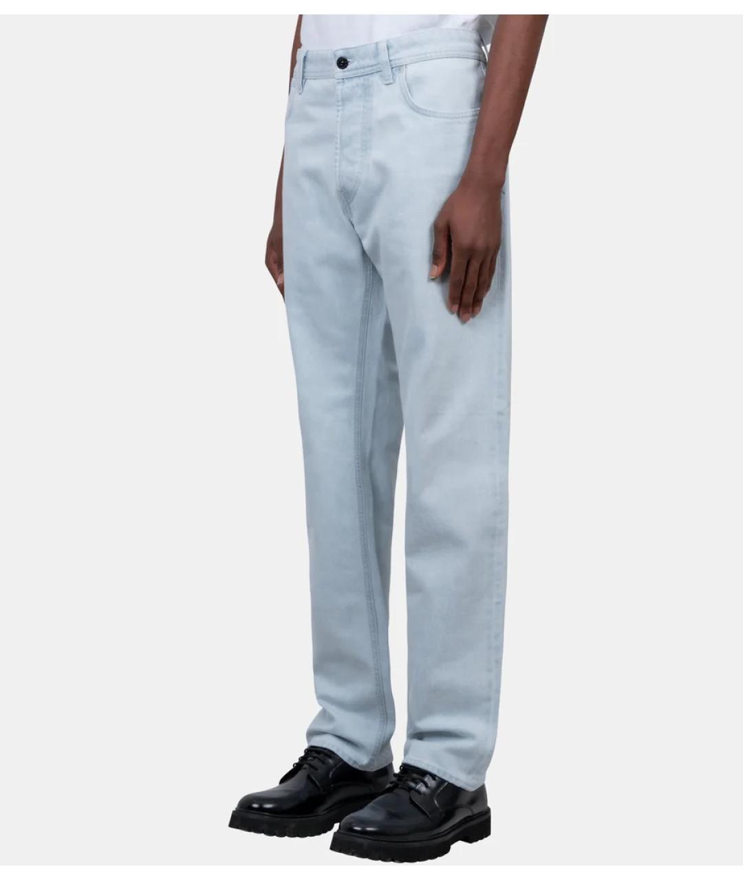 STONE ISLAND Голубые хлопковые прямые джинсы, фото 5