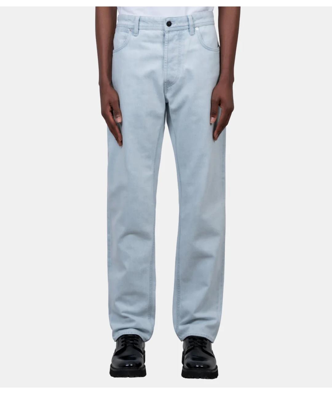 STONE ISLAND Голубые хлопковые прямые джинсы, фото 4