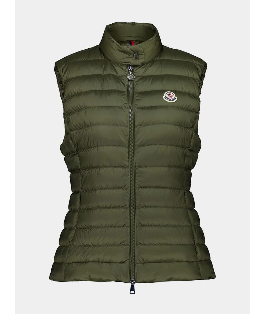 MONCLER Зеленый полиамидовый жилет, фото 4