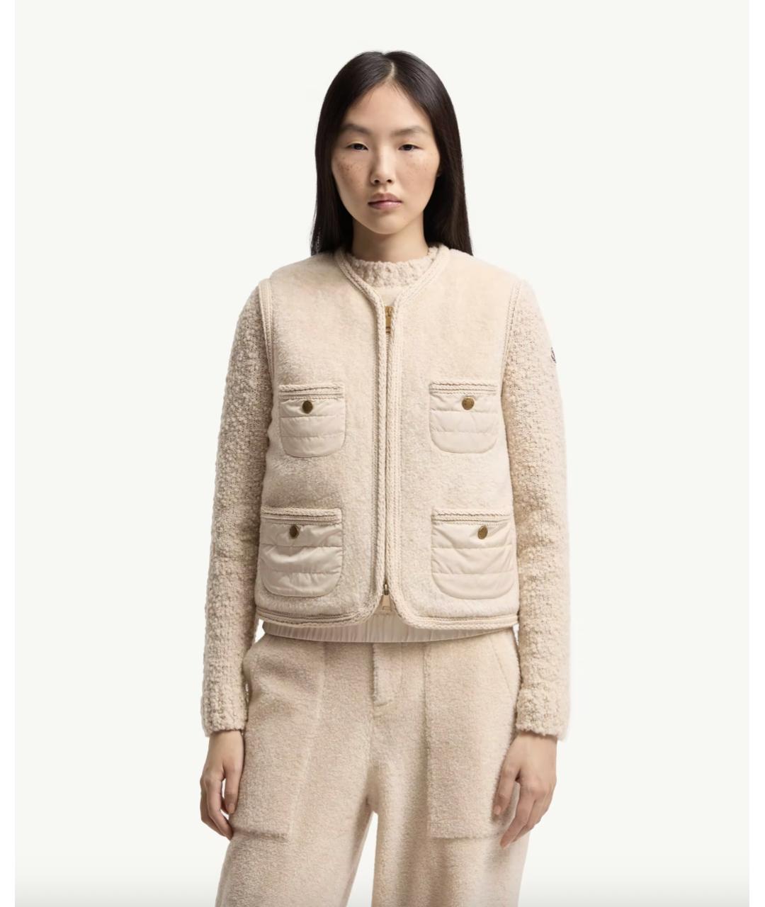 MONCLER Бежевый жилет, фото 4