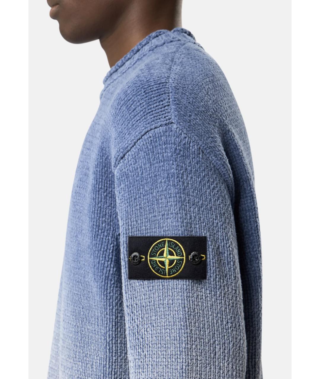 STONE ISLAND Синий хлопковый джемпер / свитер, фото 3