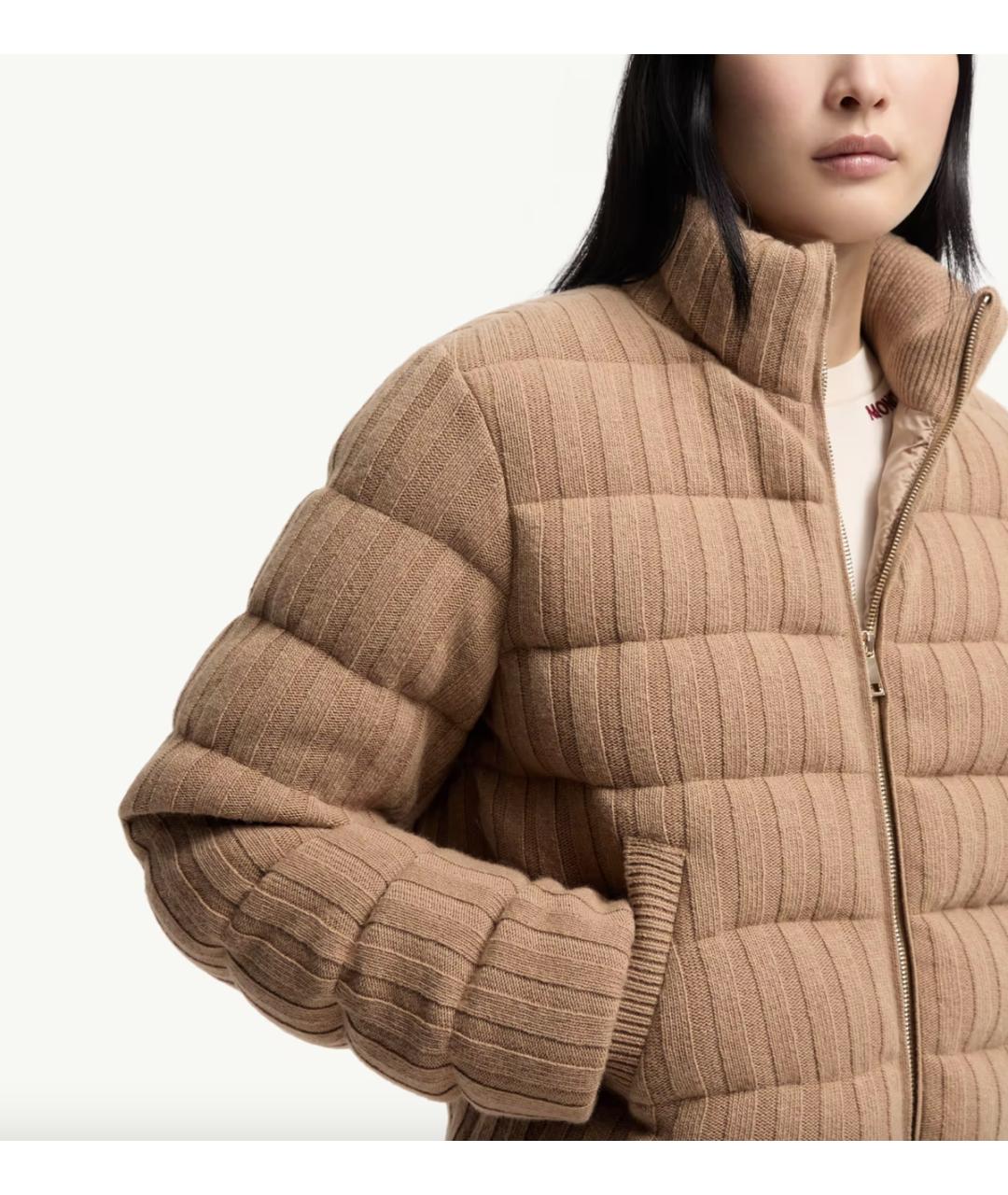 MONCLER Бежевый шерстяной пуховик, фото 4