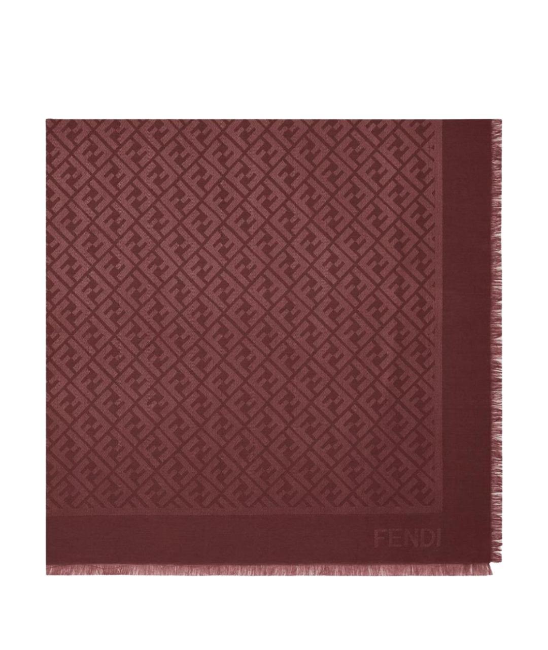 FENDI Бордовый шарф, фото 1