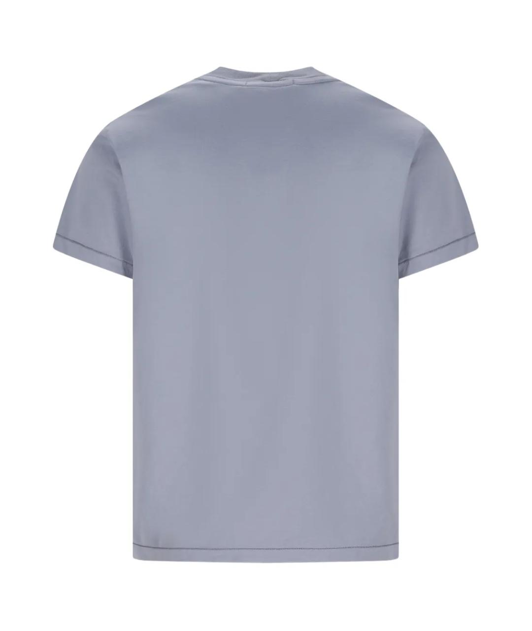 STONE ISLAND Синяя хлопковая футболка, фото 2