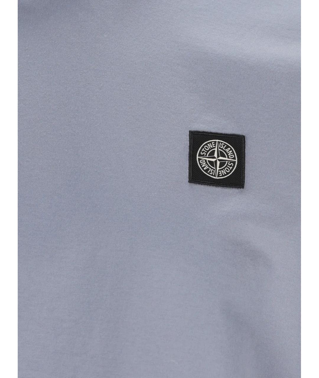 STONE ISLAND Синяя хлопковая футболка, фото 3