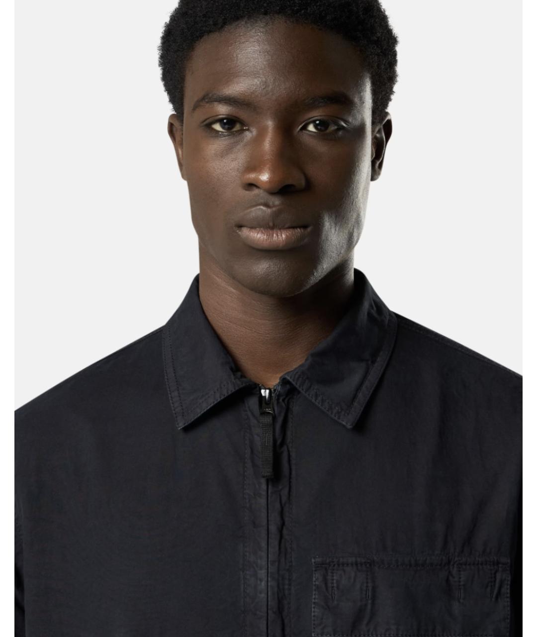 STONE ISLAND Темно-синяя хлопковая куртка, фото 4