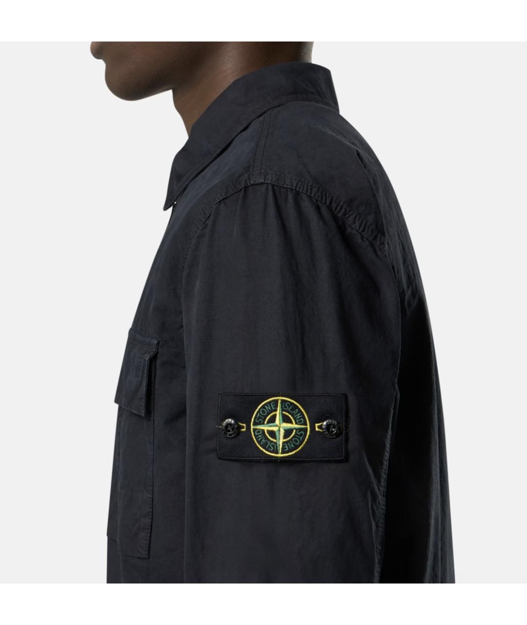 STONE ISLAND Темно-синяя хлопковая куртка, фото 3