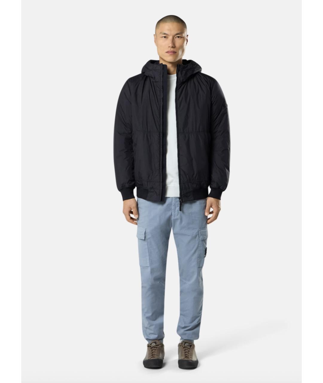 STONE ISLAND Синие хлопко-эластановые повседневные брюки, фото 2