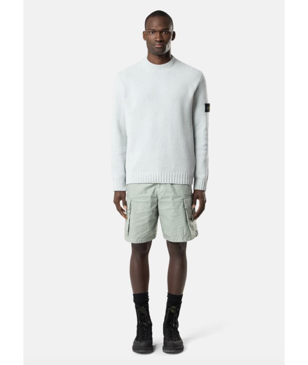 STONE ISLAND Голубой хлопковый джемпер / свитер, фото 2